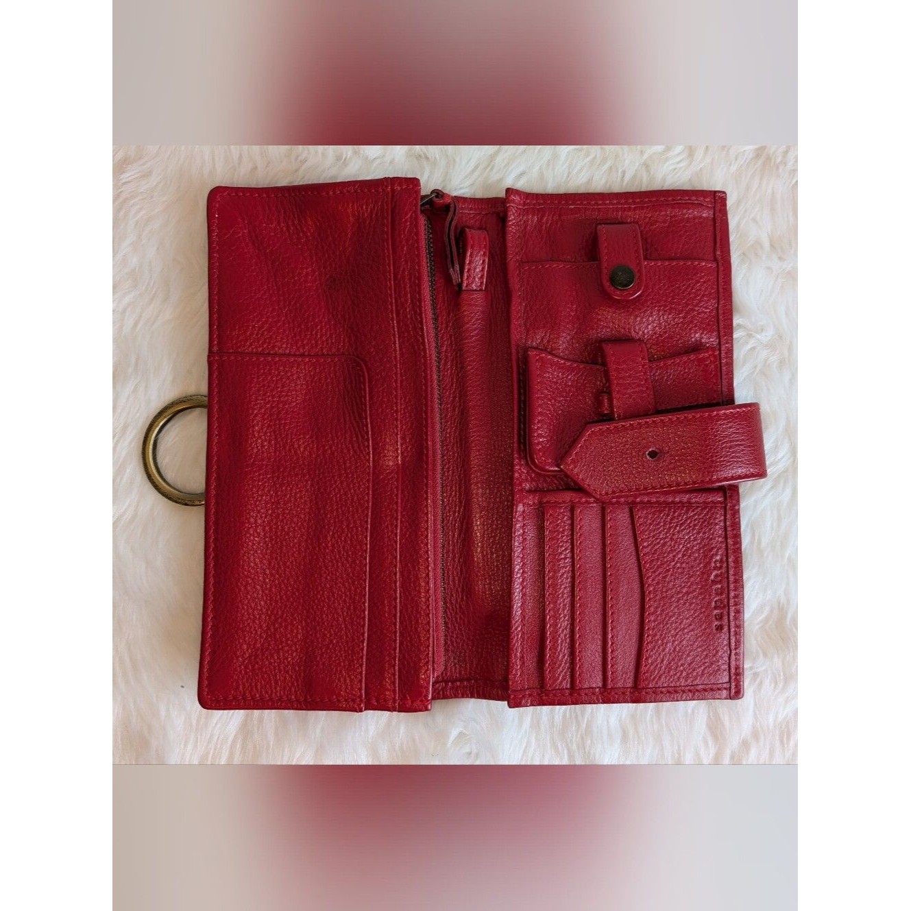 Sapahn Red Leather Wristlet Travel Wallet — image 3 of 8